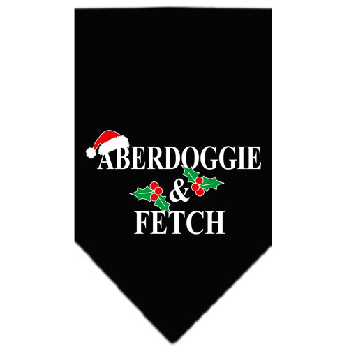 Aberdoggie Christmas Screen Print Bandana Black Large
